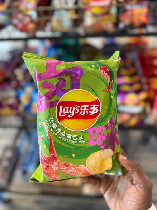 Lay’s Hot And Spicy Braised Duck Tongue (China🇨🇳)
